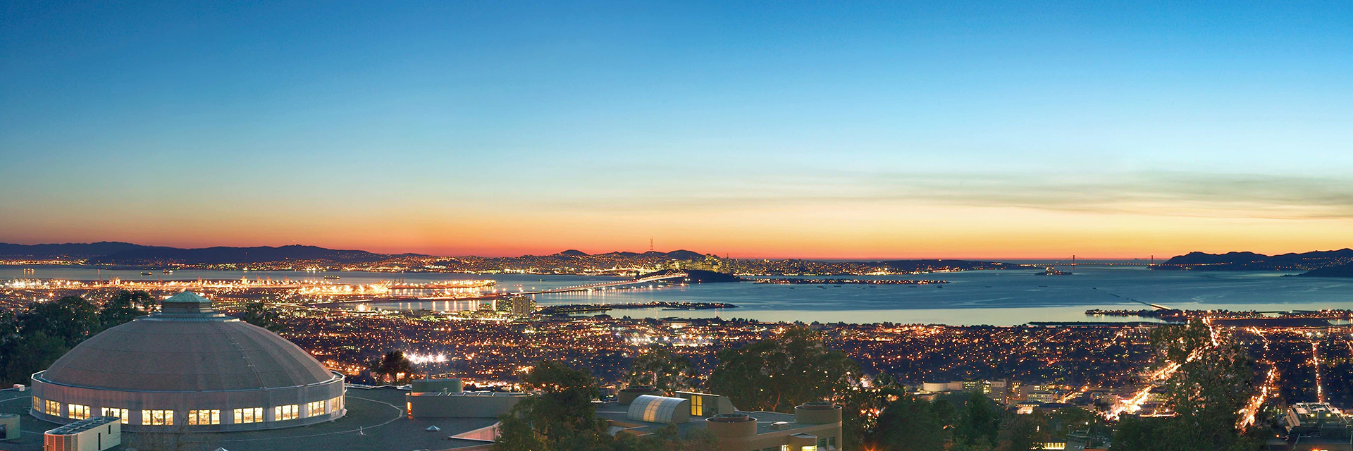 View from Lawrence Berkeley National Lab looking towards San Francisco Bay at sunset